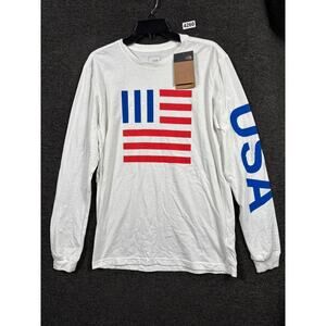The North Face Shirt Mens Size M White Long Sleeve USA Olympic Graphic Tee New